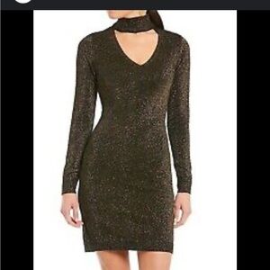 Michael Kors shimmering black and silver bodycon dress